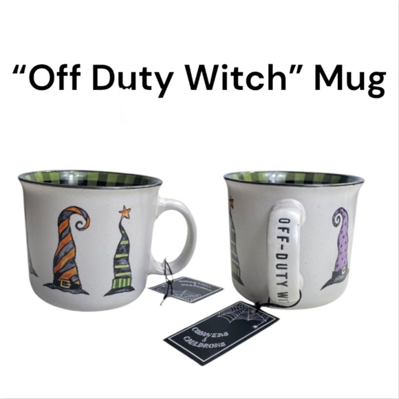 NWT Cobwebs & Cauldrons “Off Duty Witch" Large Stoneware Soup / Mug - Picture 1 of 16